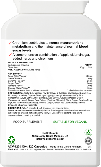 Apple Cider Vinegar - Vegan - 400mg