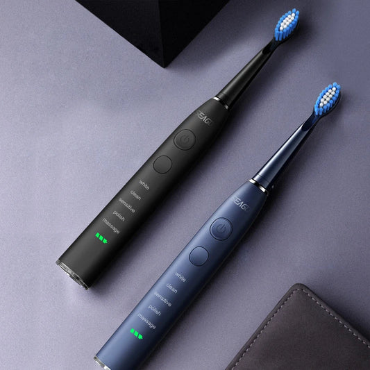 Sonic Electric Toothbrush - USB Rechargeable - Adult with 360 Days Long Battery Life - 4 Replacement Heads - Travel Box