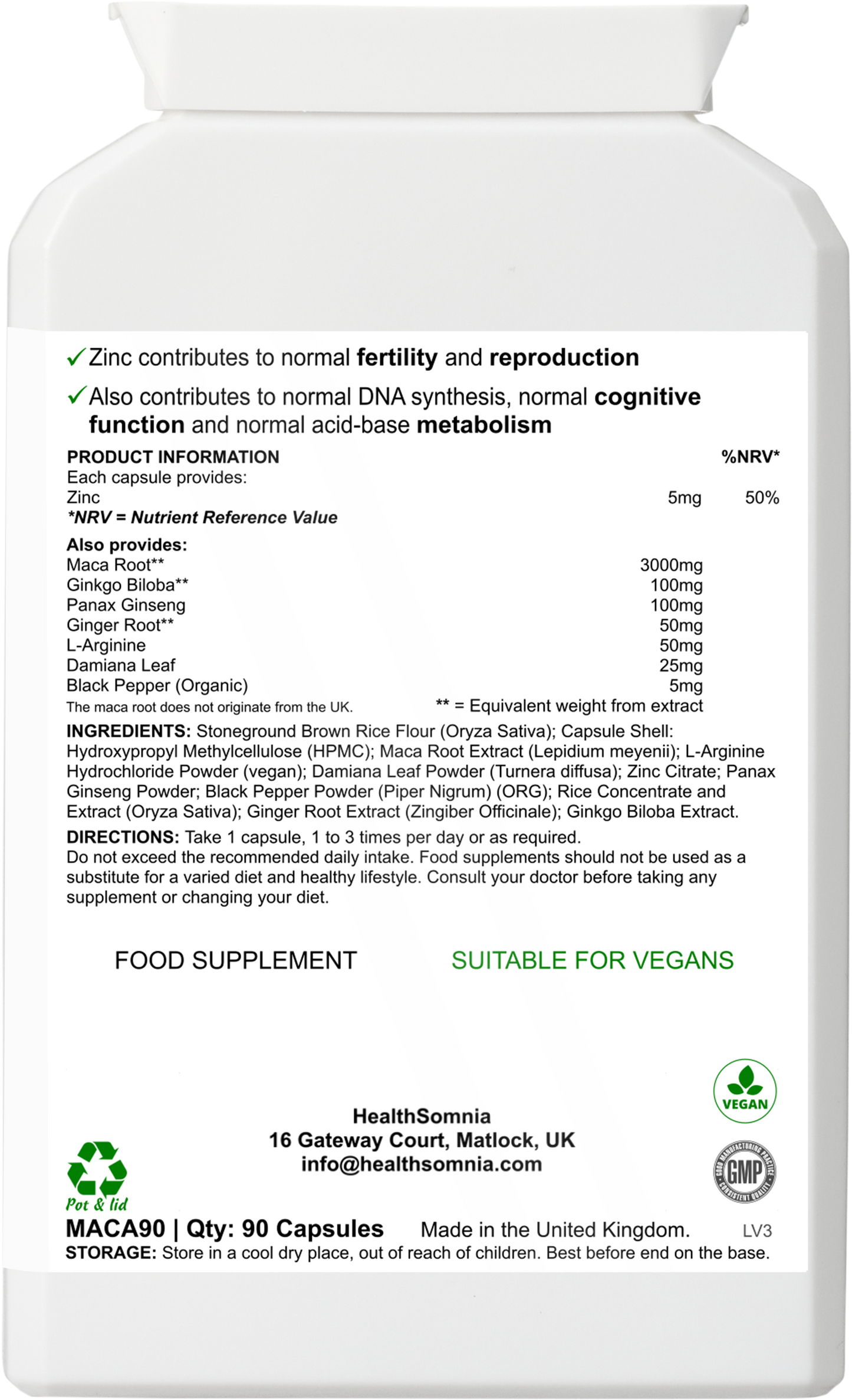 Maca Formula Plus - Vegan